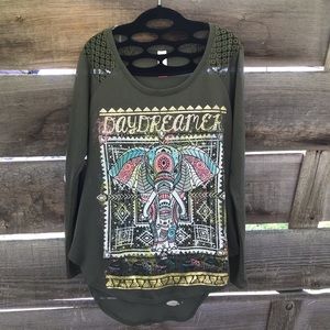Daydreamer Elephant Graphic Top